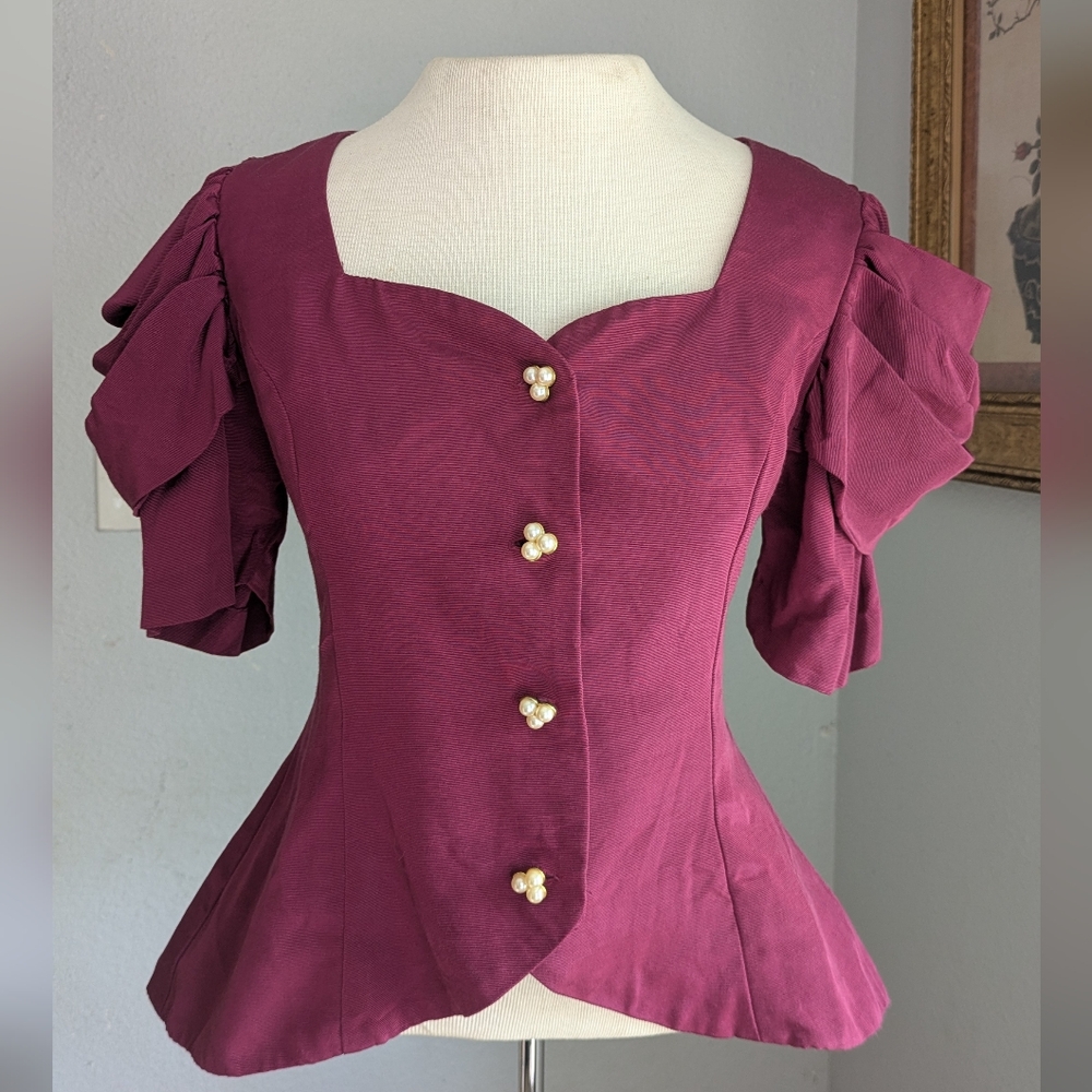 Vintage Pearl Button Sweetheart Blazer Jacket - Picture 7 of 10